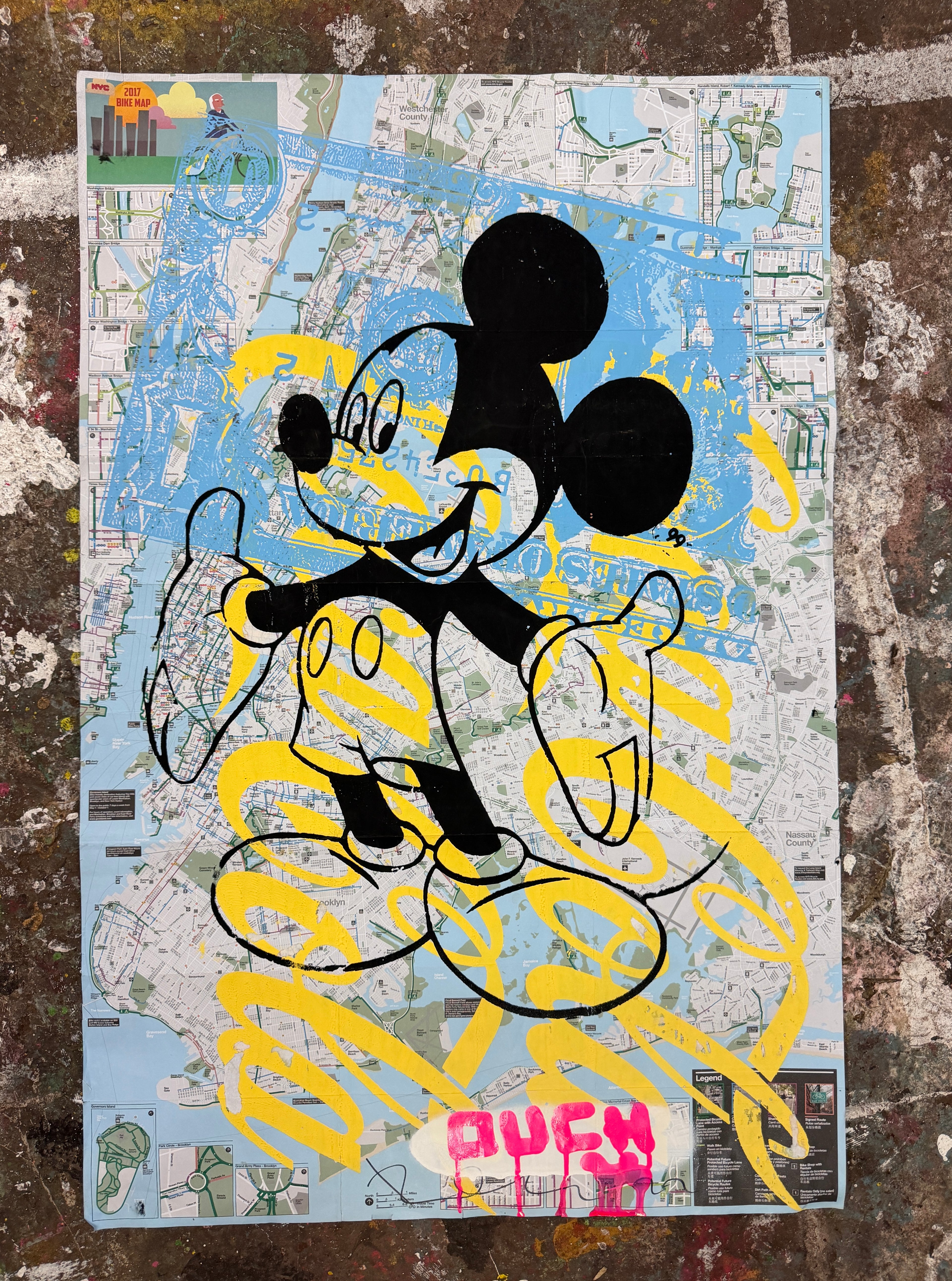 Mickey Mouse Over Coca-Cola & One Dollar Bill