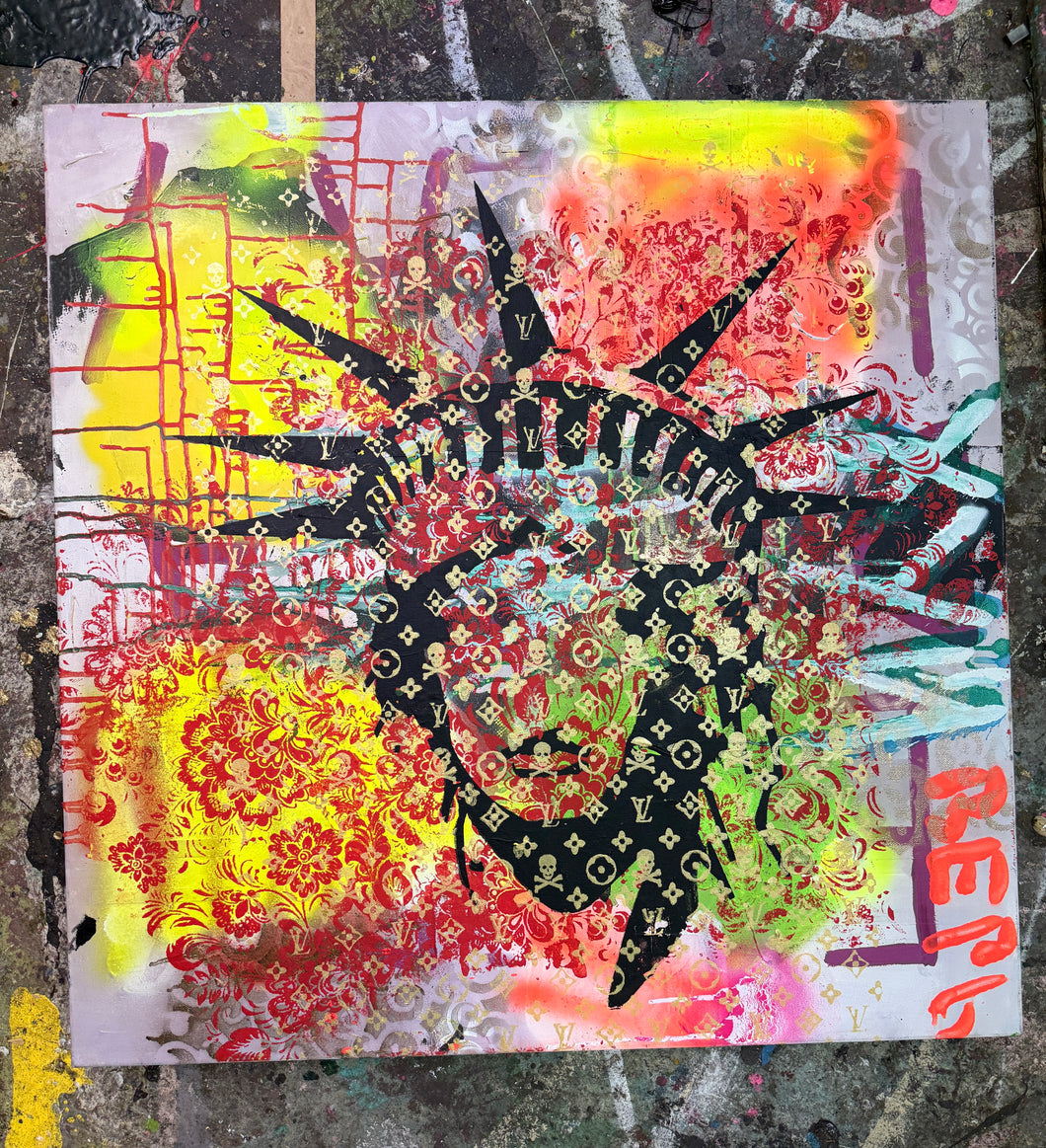 Faceless Liberty on Flowers